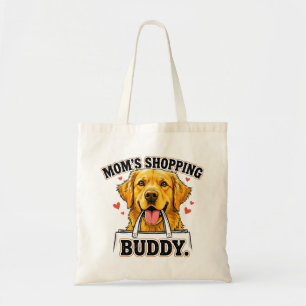 Mom's Shopping Buddy Golden Retriever Tote Bag
