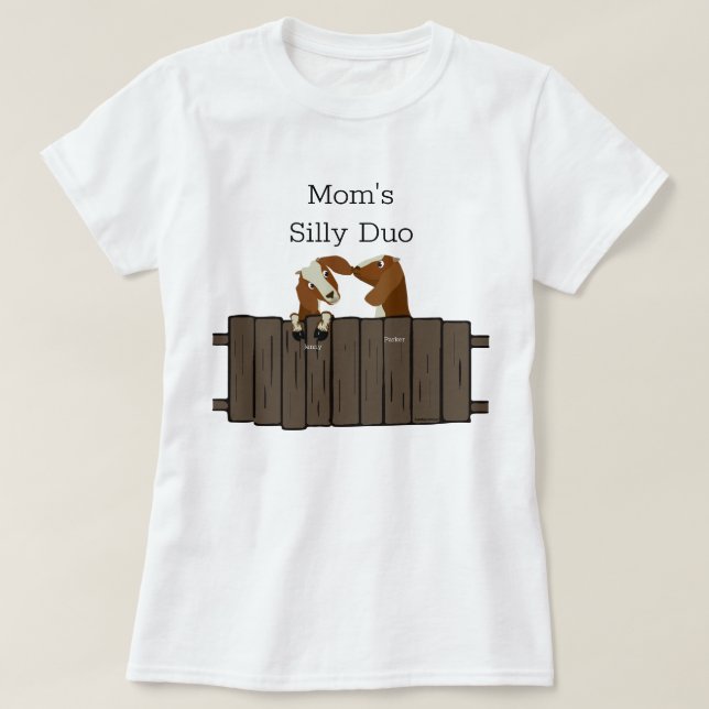 Moms Silly Duo 2 Goats T-Shirt (Design Front)