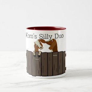 Mom's Silly Duo 2 Goats Two-Tone Coffee Mug
