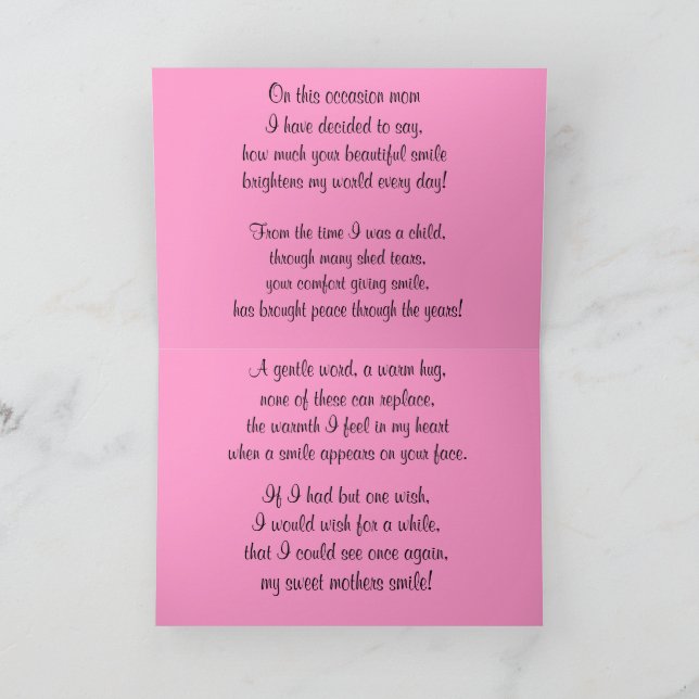 MOMS SMILE card (Inside)