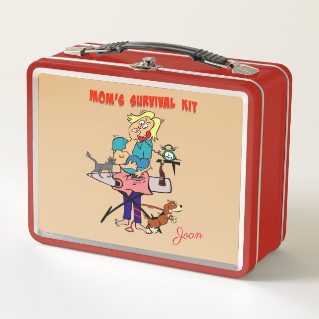 Mom's Survival Kit Mother's Day Gift Metal Lunch Box (Front)