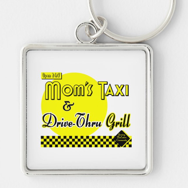 Moms Taxi and Drive-Thru Grill Keychain (Front)