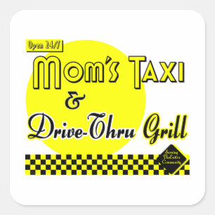 Moms Taxi and Drive-Thru Grill Sticker