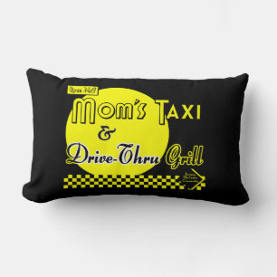 Moms Taxi and Grill Retro Pillow