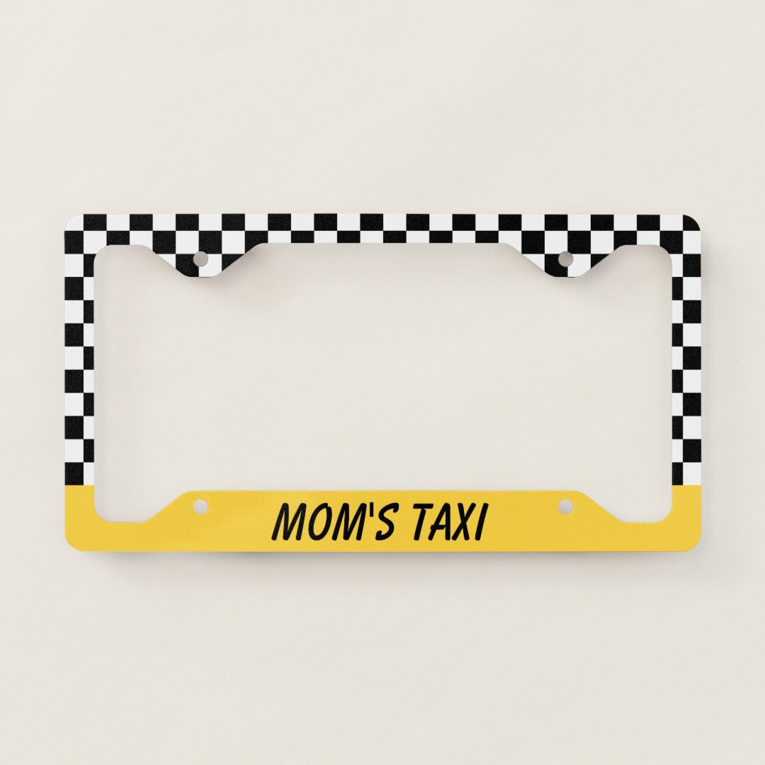 Mom's Taxi Car Auto License Plate Frame Gift (Front)