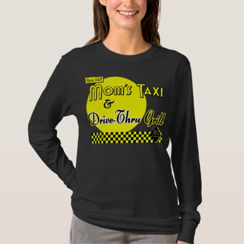 Moms Taxi  Drive_Thru Retro Saying T_Shirt