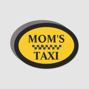 Mom's Taxi Oval Car Magnet