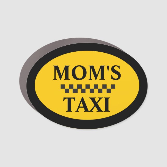 Mom's Taxi Oval Car Magnet (Front)