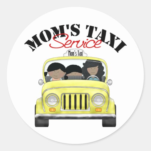 Moms Taxi Service Classic Round Sticker