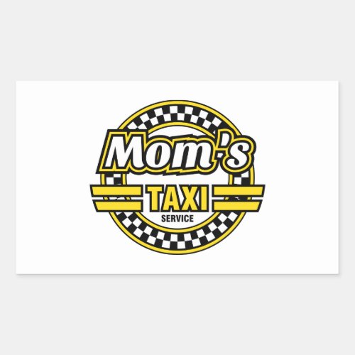 Moms Taxi Service Logo Rectangular Sticker
