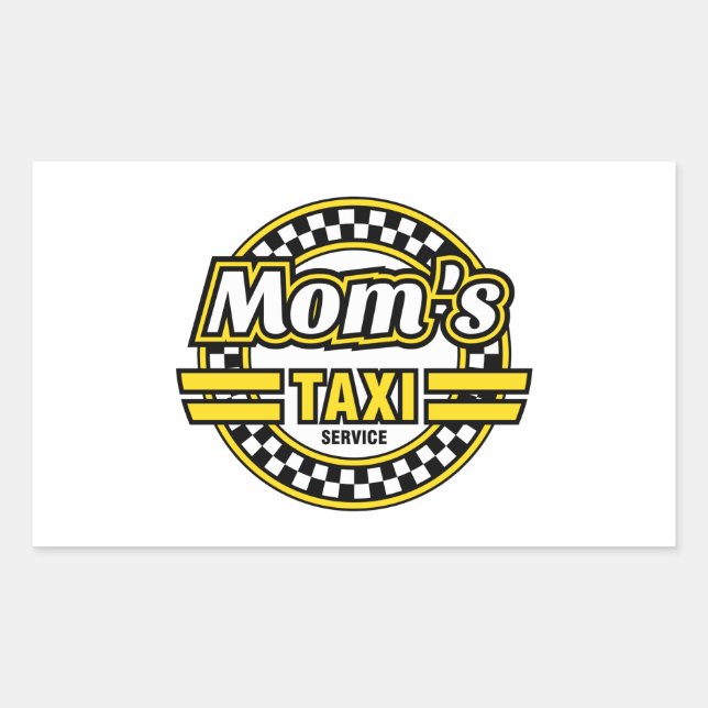 Mom's Taxi Service Logo Rectangular Sticker (Front)