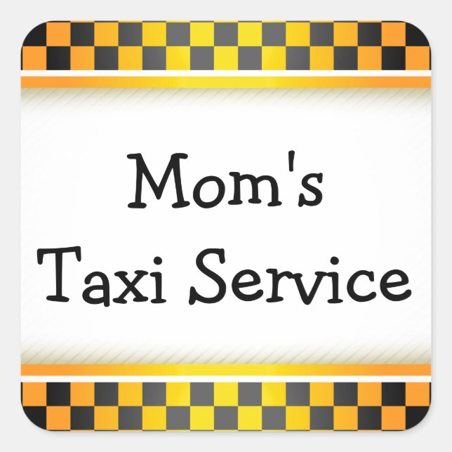 Mom's Taxi Service Square Sticker (Front)