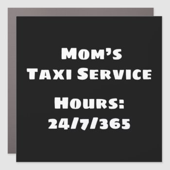 Mom's Taxi (white) Car Magnet by BlakCircleGirl at Zazzle