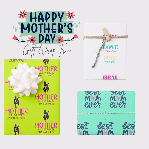 Moms Treasured Embrace Wrapping Paper Set