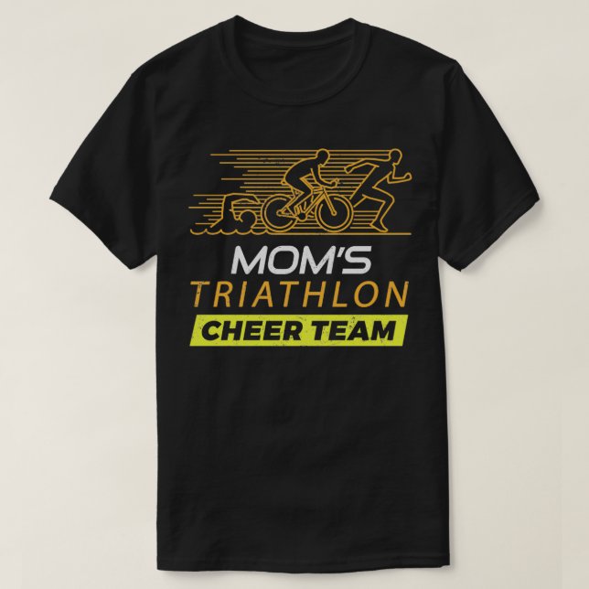 Moms Triathlon Supporters Family Cheer 2 T-Shirt (Design Front)