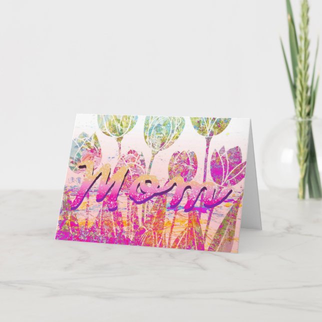 Mom's Tulips Customizable Card (Front)