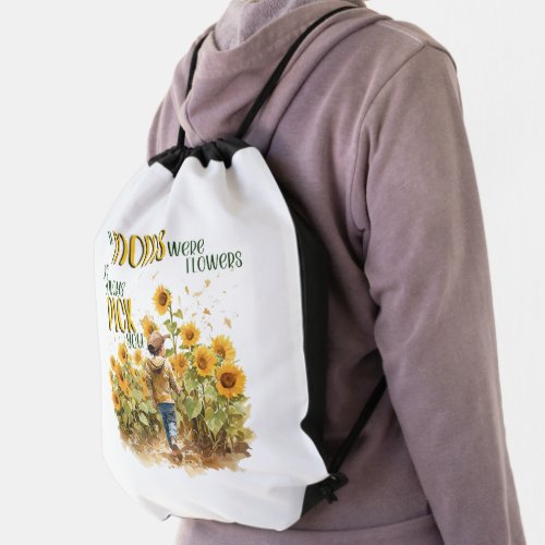 moms were flowers drawstring bag