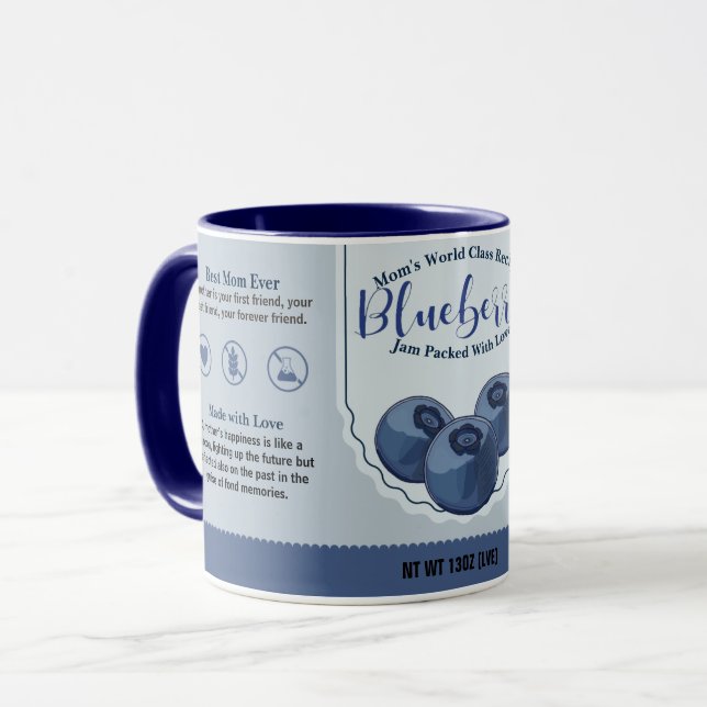 Mom's World Class Blueberry Love Jam Mug (Front Left)