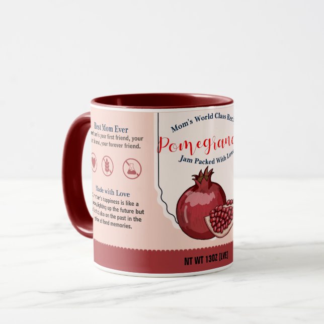 Mom's World Class Pomegranate Love Jam Mug (Front Left)