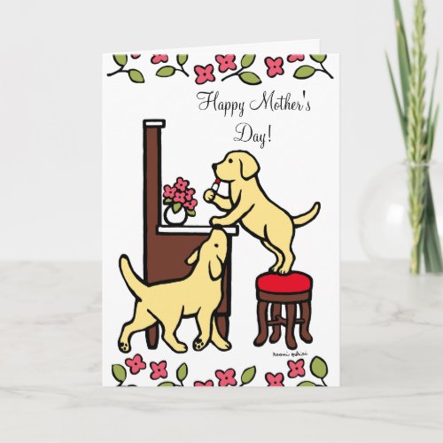 Moms Yellow Lab Puppy Duo Card