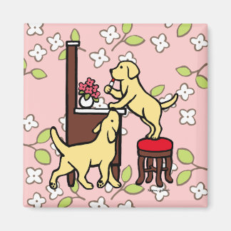 Mom's Yellow Lab Puppy Duo Magnet