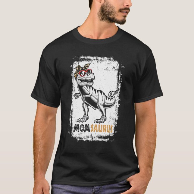 Momsaurus Rex Mommy Dinosaur Rex Mom Saurus Leopar T-Shirt (Front)