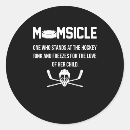 Momsicle Hockey MOM Classic Round Sticker