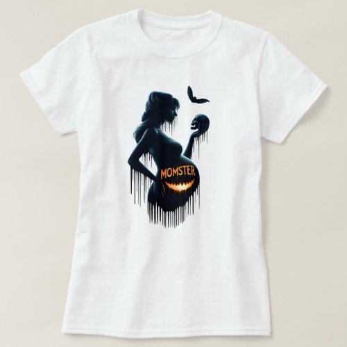 Momster Baby Announcement _ Spooky Skull Themed  T_Shirt