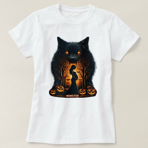 Momster Baby Announcement _ Spooky Wolf Themed  T_Shirt