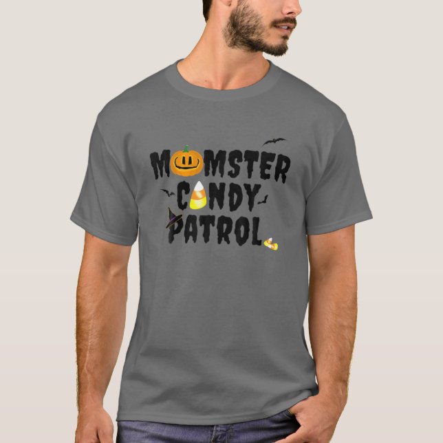 Momster Candy Patrol Women Funny Mom Halloween T-Shirt (Front)