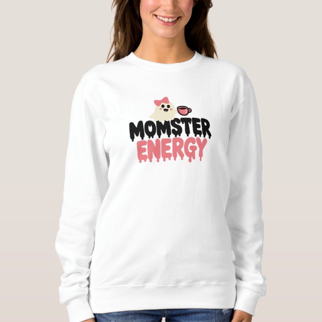 Momster Energy Cute Spooky Halloween Ghost  Sweatshirt (Front)