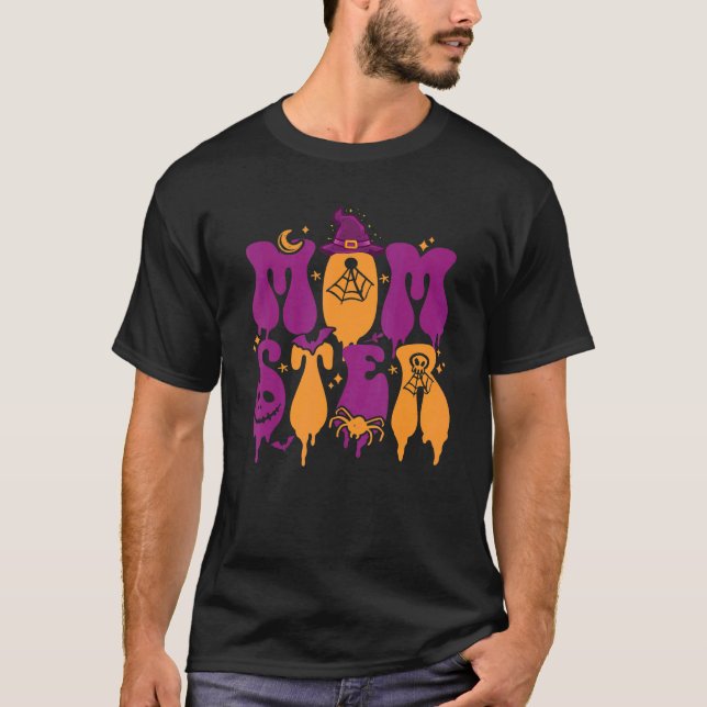 Momster  Halloween Mom Spooky Groovy Family Matchi T-Shirt (Front)