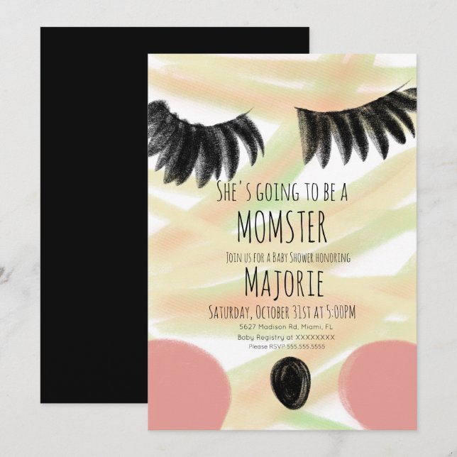 Momster Halloween Mummy Baby Shower Invitation (Front/Back)