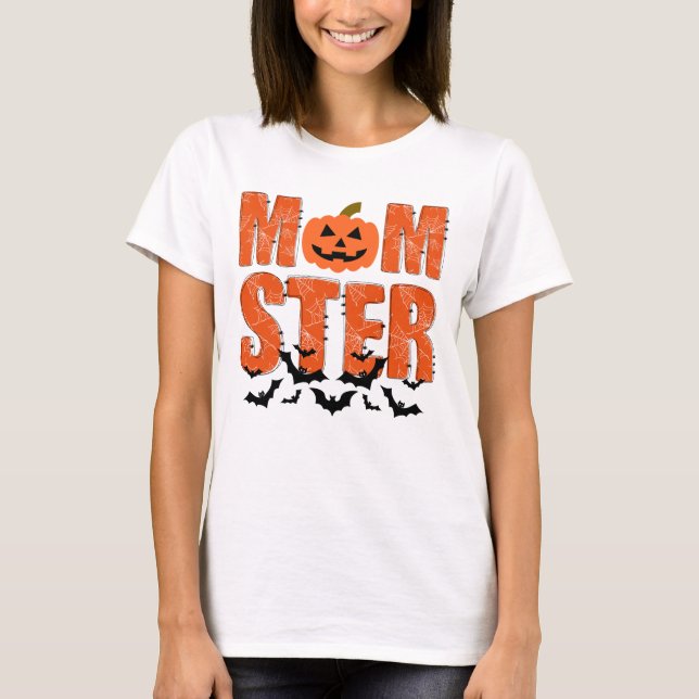 Momster Mom Funny Halloween T-Shirt (Front)