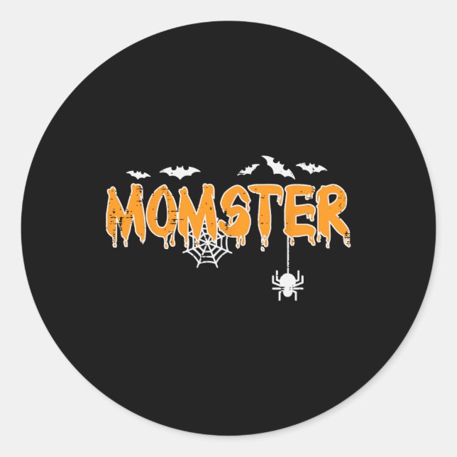 Momster Mom Mommy Matching Family Halloween Costum Classic Round Sticker (Front)