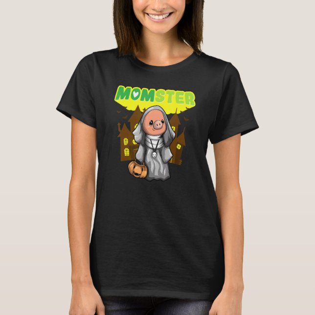Momster Monster Mom Scary Halloween Mommy Creepy C T-Shirt (Front)