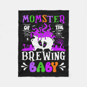 Momster Of The Brewing Baby Mom To Be Halloween Fleece Blanket