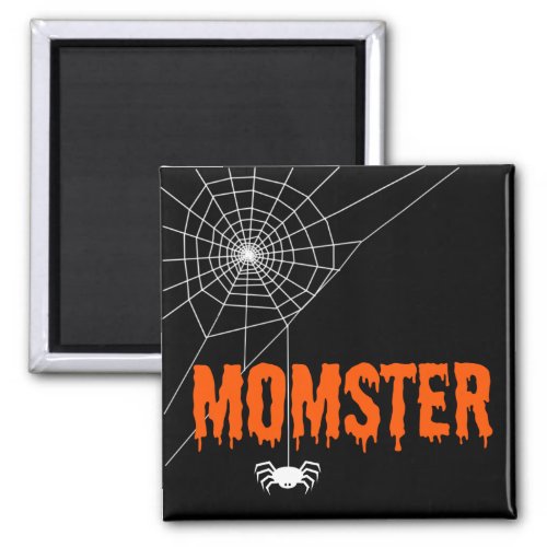 Momster Orange Dripping Font Spider Web Magnet