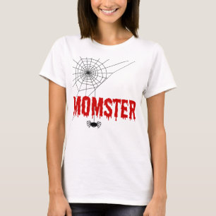 Momster Red Dripping Font Spider Web T-Shirt