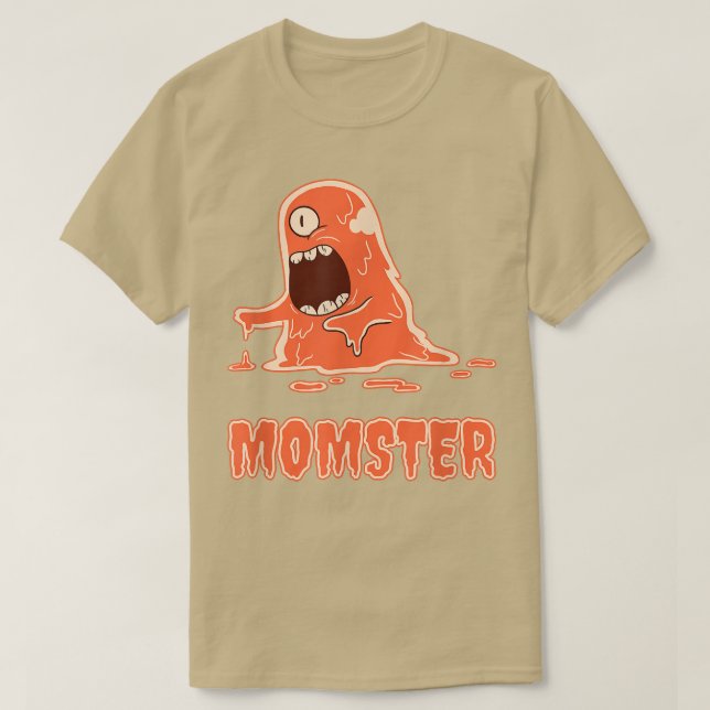 Momster Scary Orange Slime Monster Halloween Mom M T-Shirt (Design Front)