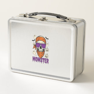 Momster skull Funny Halloween Mom Metal Lunch Box