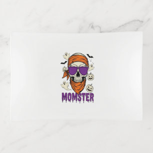 Momster skull Funny Halloween Mom Trinket Tray