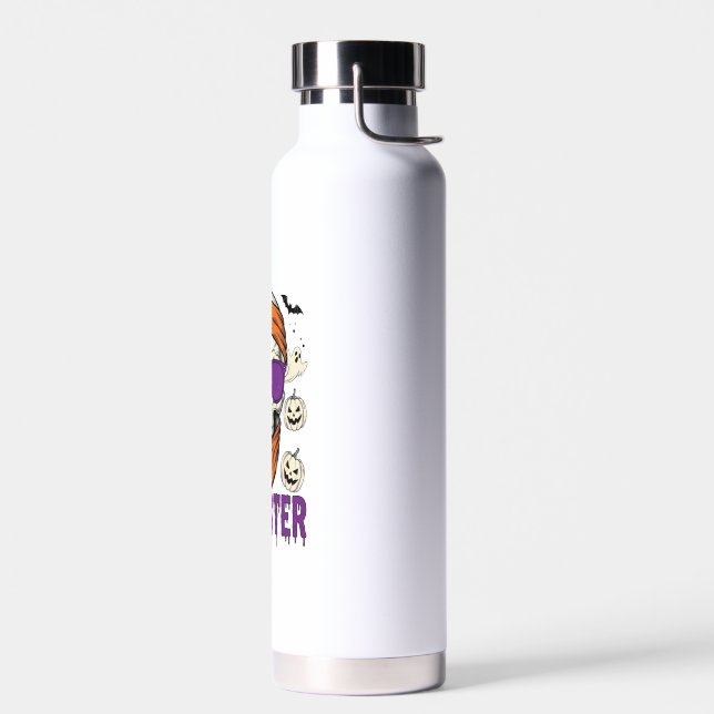 Momster skull Funny Halloween Mom Water Bottle (Left)