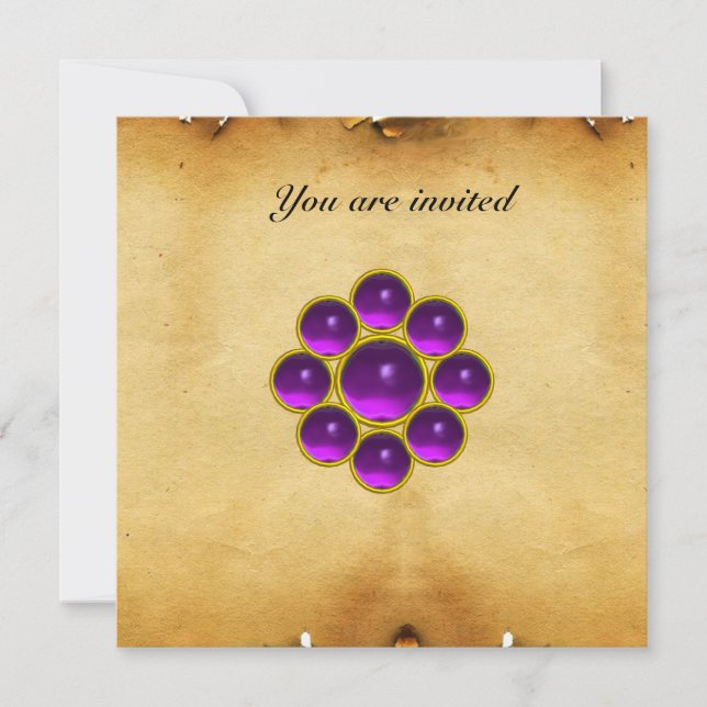 MON amethyst purpleparchment Invitation (Front)
