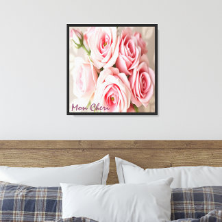 Mon Cheri Pink Roses Canvas Print