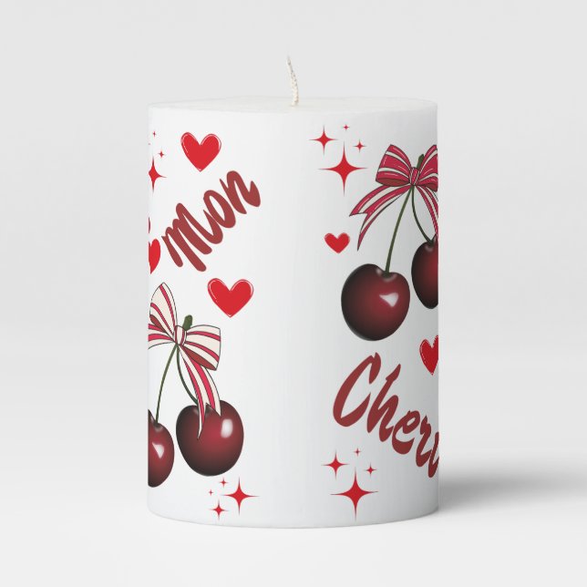 Mon chery romantic  pillar candle (Front)