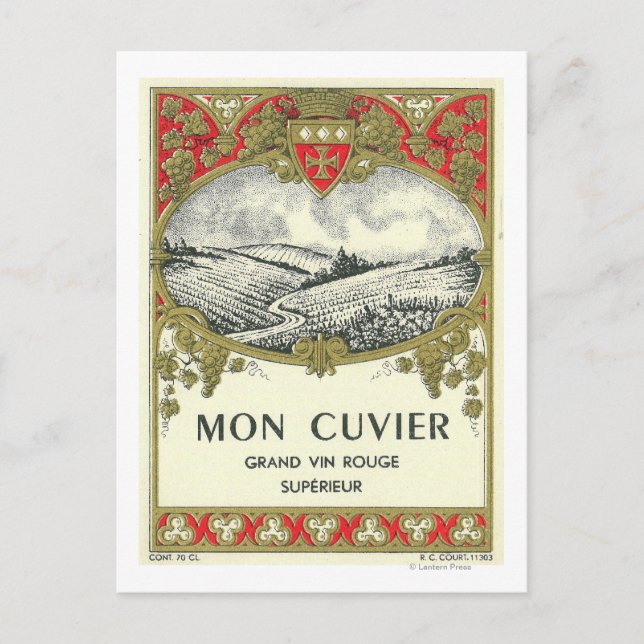 Mon Cuvier Wine LabelEurope Postcard (Front)
