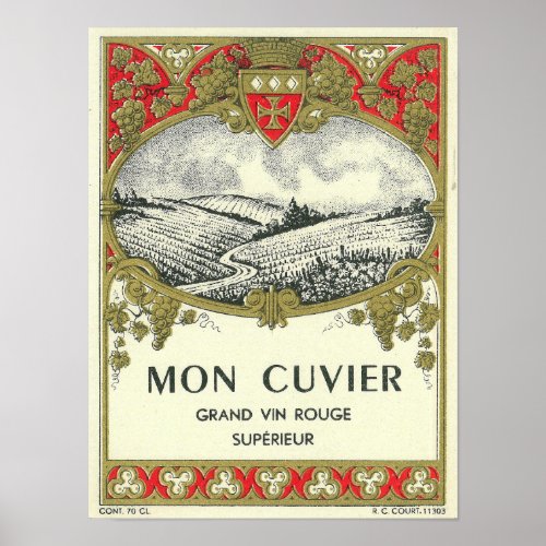 Mon Cuvier Wine LabelEurope Poster