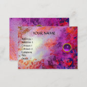 MON EMERALD AGATA , violet linen Business Card (Front/Back)