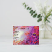 MON EMERALD AGATA , violet linen Business Card (Standing Front)